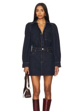 NWT Blank NYC Dark Indigo Denim Button-Up